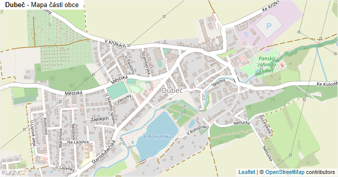 Dubeč - mapa části obce
