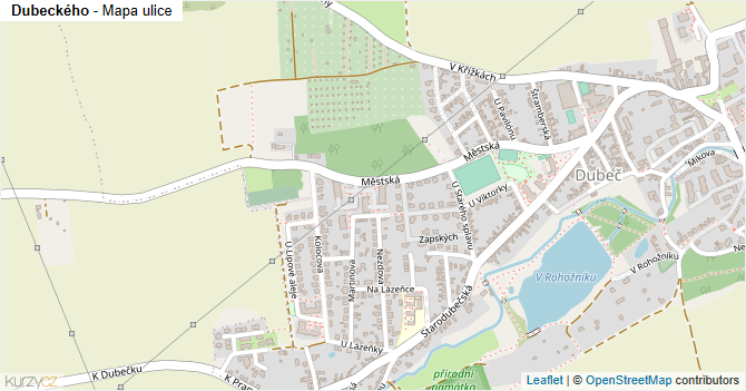 Dubeckého - mapa ulice