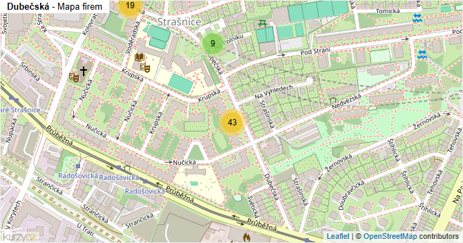 Dubečská - mapa firem
