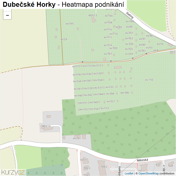 Mapa Dubečské Horky - Firmy v ulici.
