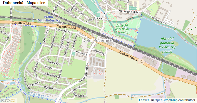 Dubenecká - mapa ulice