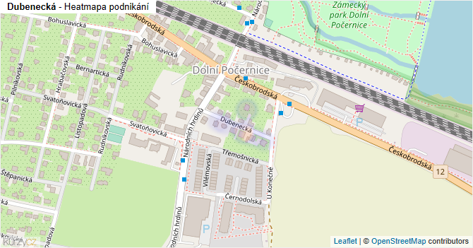 Dubenecká - mapa podnikání
