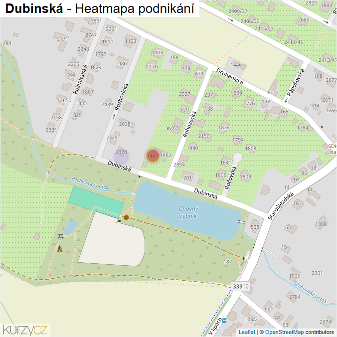 Mapa Dubinská - Firmy v ulici.