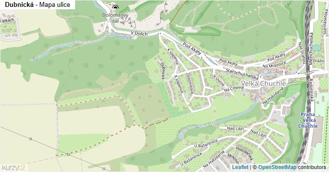Dubnická - mapa ulice