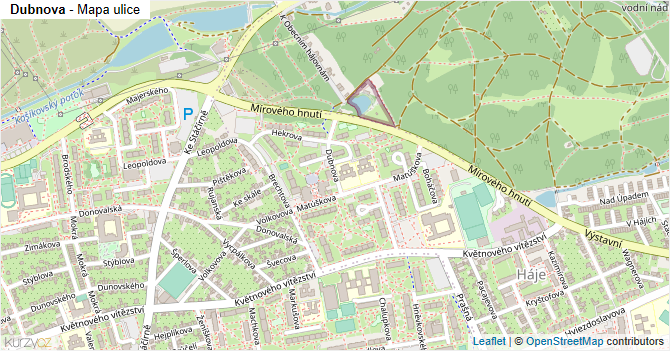 Dubnova - mapa ulice