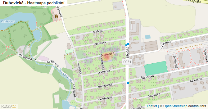 Dubovická - mapa podnikání