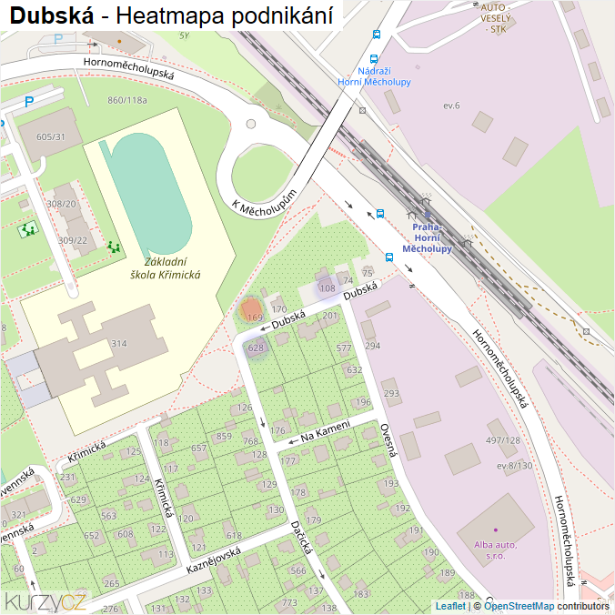 Mapa Dubská - Firmy v ulici.