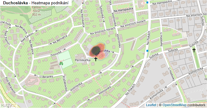 Duchoslávka - mapa ulice