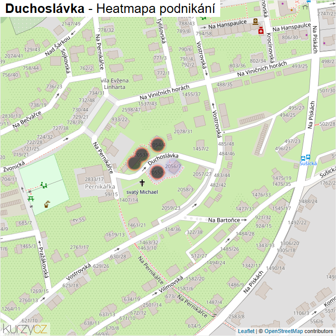 Mapa Duchoslávka - Firmy v ulici.
