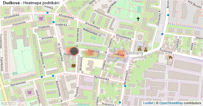 Dudkova - mapa podnikání