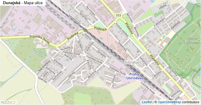 Dunajská - mapa ulice