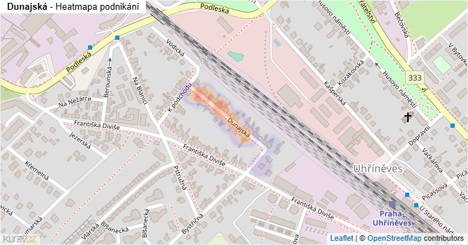 Dunajská - mapa podnikání