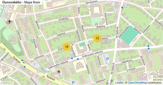 Dunovského - mapa firem