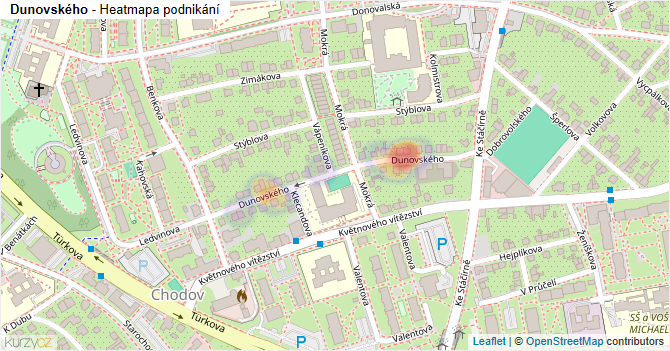 Dunovského - mapa podnikání
