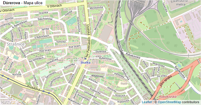 Dürerova - mapa ulice