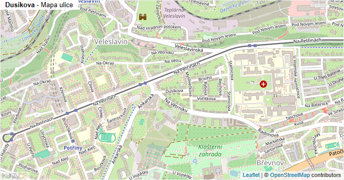 Dusíkova - mapa ulice