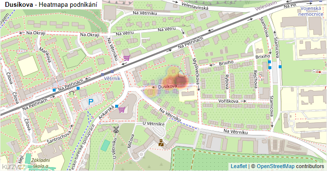 Dusíkova - mapa podnikání