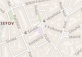 Dušní v obci Praha - mapa ulice