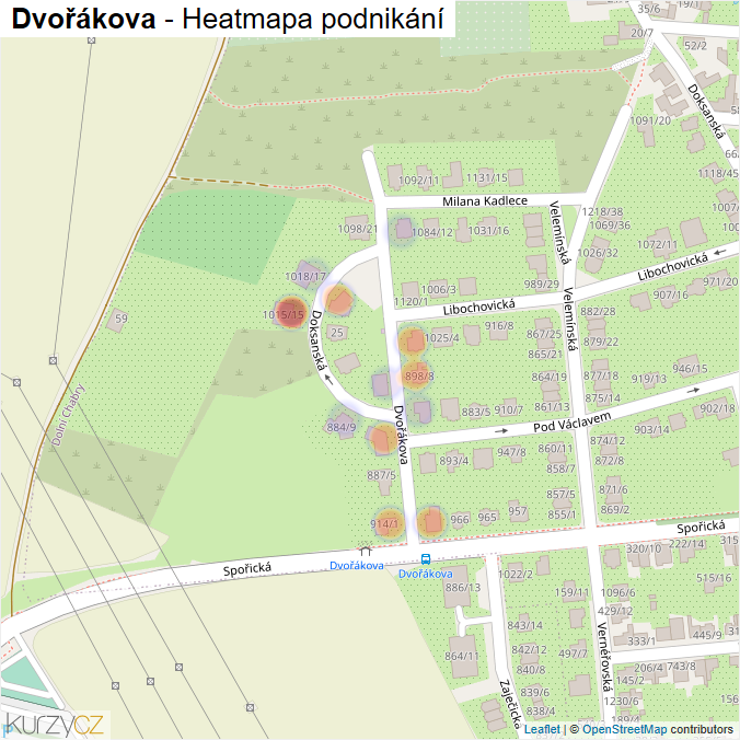 Mapa Dvořákova - Firmy v ulici.