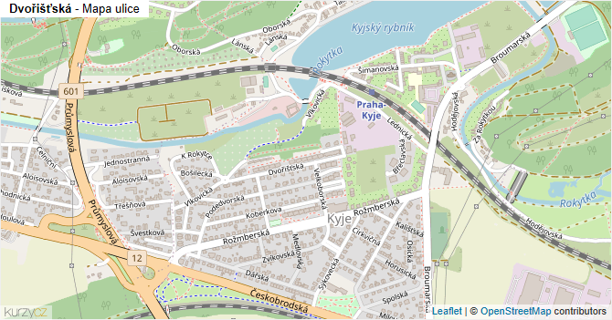Dvořišťská - mapa ulice
