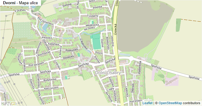 Dvorní - mapa ulice