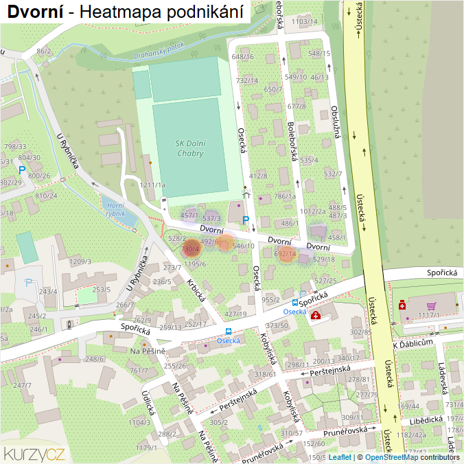 Mapa Dvorní - Firmy v ulici.