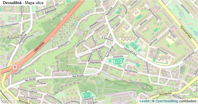Dvoudílná - mapa ulice