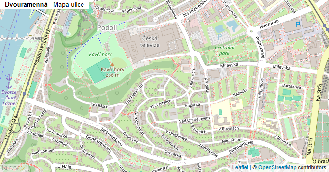 Dvouramenná - mapa ulice