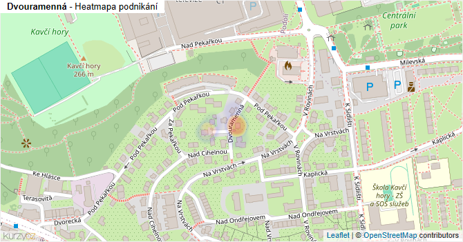 Dvouramenná - mapa podnikání