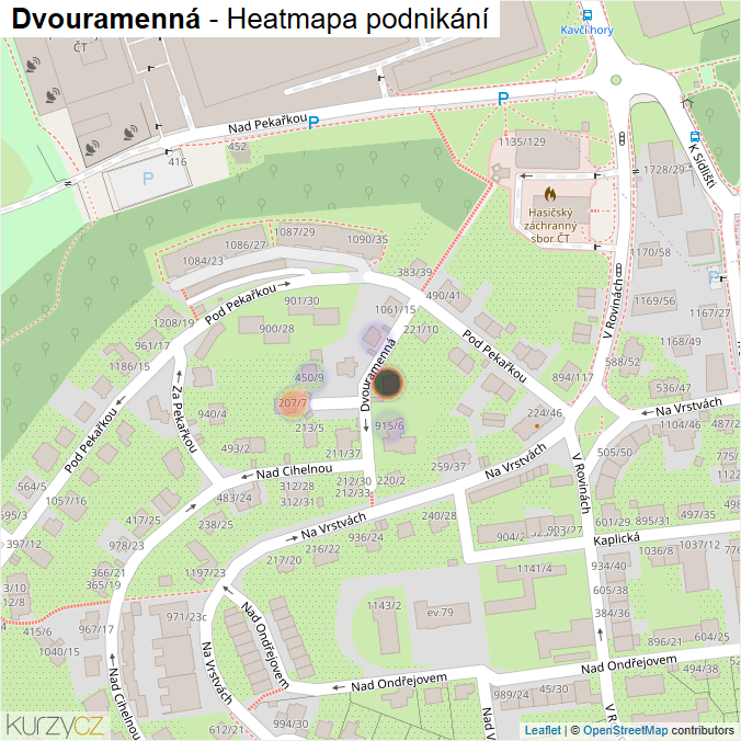 Mapa Dvouramenná - Firmy v ulici.