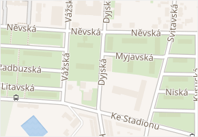 Dyjská v obci Praha 14 - mapa ulice