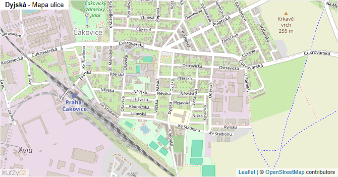 Dyjská - mapa ulice