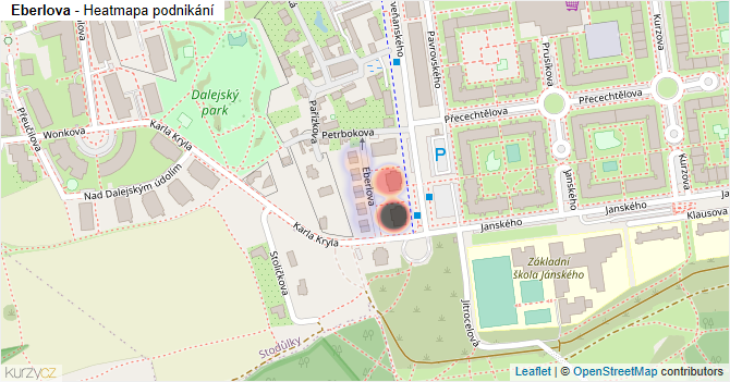 Eberlova - mapa podnikání