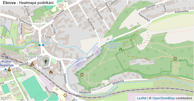 Ebrova - mapa podnikání