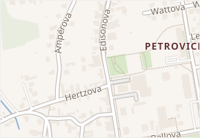 Edisonova v obci Praha - mapa ulice