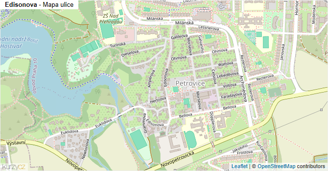 Edisonova - mapa ulice