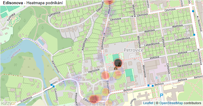 Edisonova - mapa podnikání