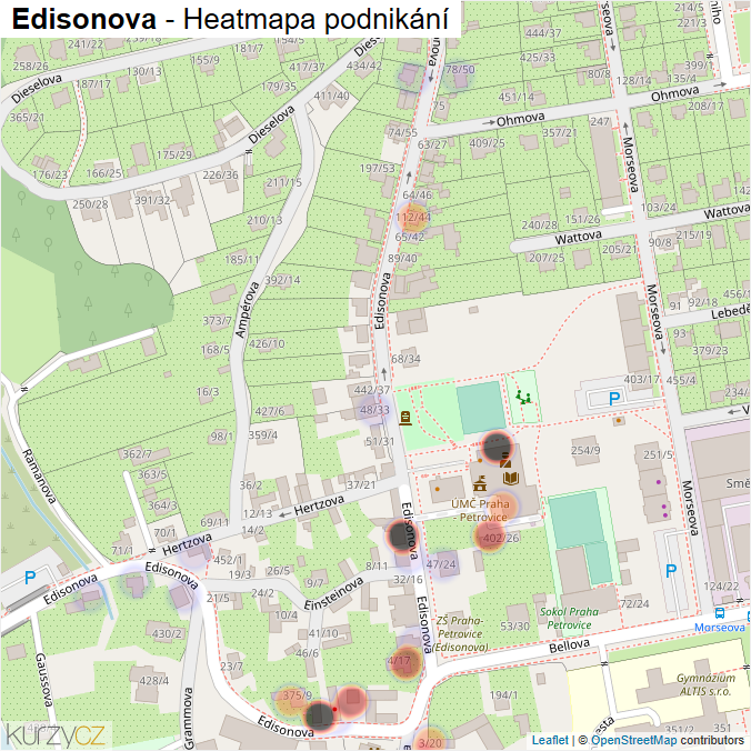 Mapa Edisonova - Firmy v ulici.