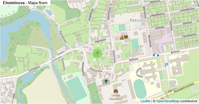 Einsteinova - mapa firem