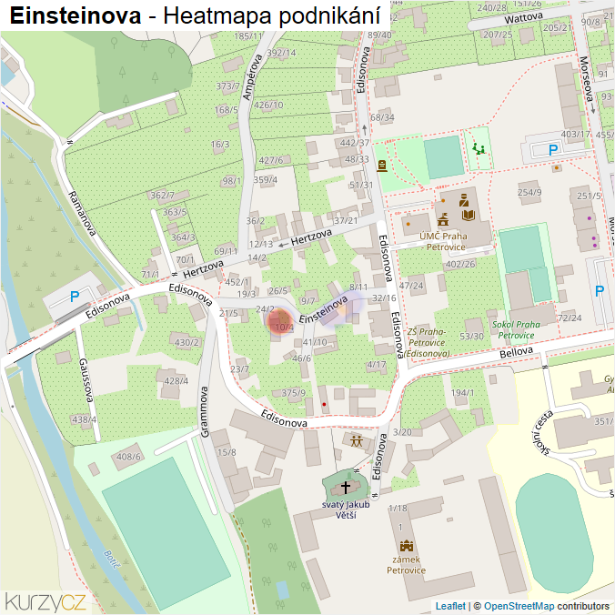 Mapa Einsteinova - Firmy v ulici.