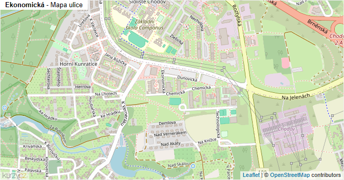 Ekonomická - mapa ulice