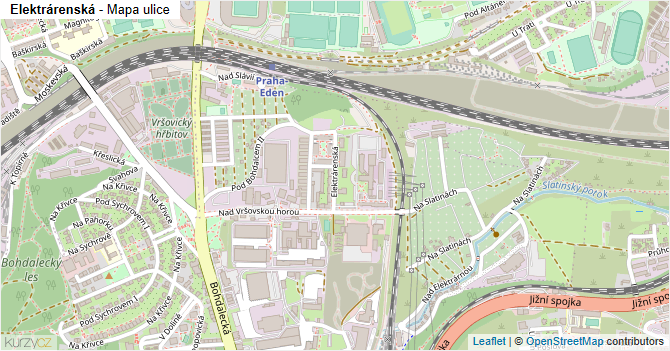 Elektrárenská - mapa ulice