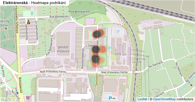 Elektrárenská - mapa podnikání