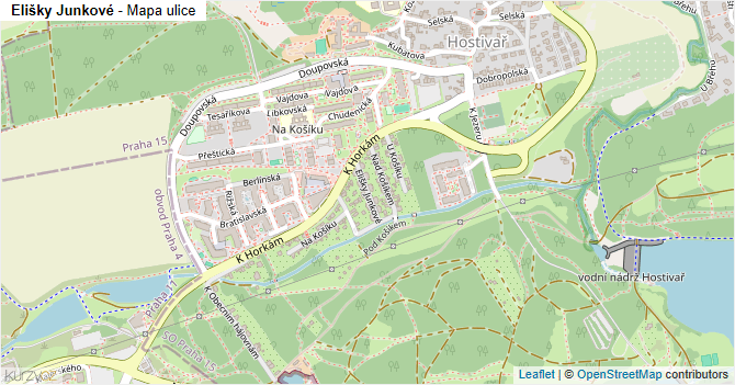 Elišky Junkové - mapa ulice