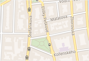 Elišky Peškové v obci Praha - mapa ulice