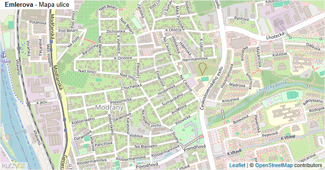 Emlerova - mapa ulice