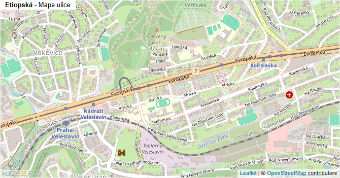 Etiopská - mapa ulice