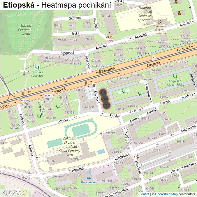 Mapa Etiopská - Firmy v ulici.