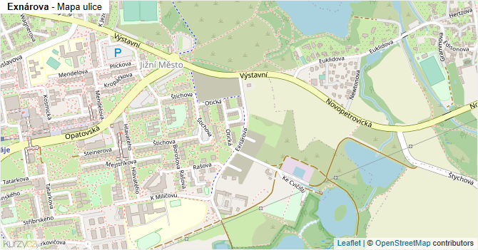 Exnárova - mapa ulice