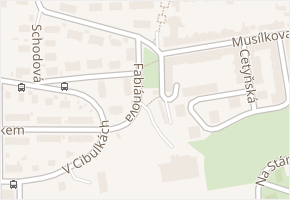 Fabiánova v obci Praha 10 - mapa ulice